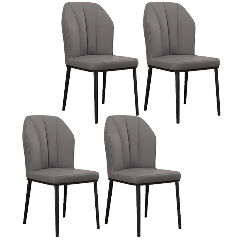 Modern Indoor Leather Parsons Chair 36"H Armless Dining Chair for Restaurant