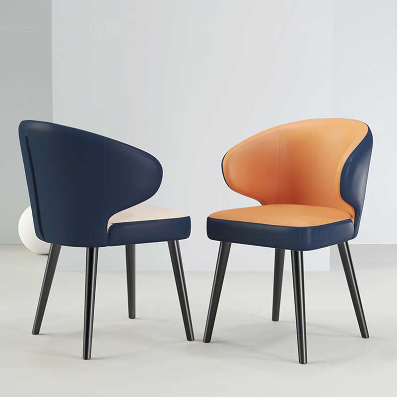 Chaise moderne d'intérieur et d'extérieur, chaise de salle à manger en métal, sans accoudoirs, pour cuisine