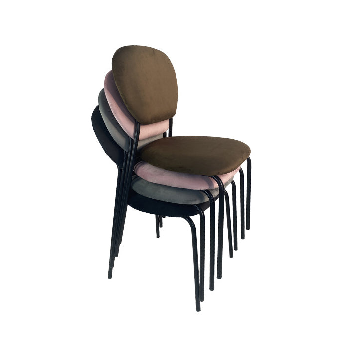 Contemporary Style Metal Dining Room Kitchen Chair Open Back Side Chairs