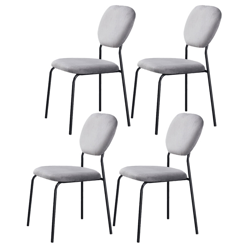 Contemporary Style Metal Dining Room Kitchen Chair Open Back Side Chairs