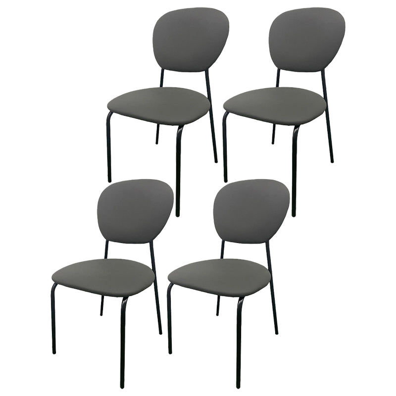Contemporary Style Metal Dining Room Kitchen Chair Open Back Side Chairs