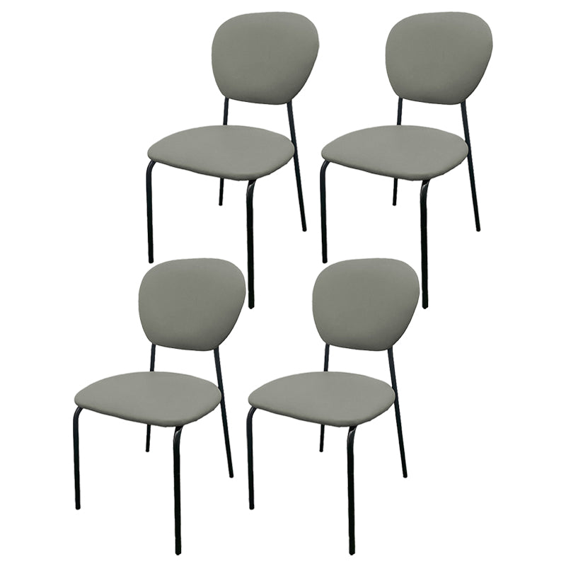 Contemporary Style Metal Dining Room Kitchen Chair Open Back Side Chairs