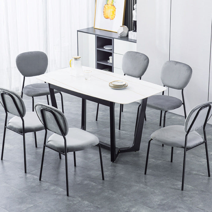 Contemporary Style Metal Dining Room Kitchen Chair Open Back Side Chairs