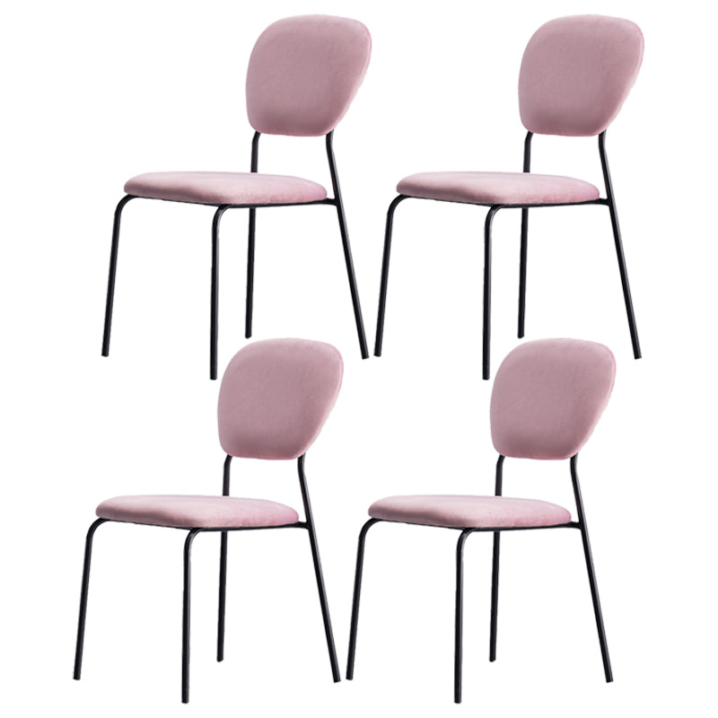 Contemporary Style Metal Dining Room Kitchen Chair Open Back Side Chairs