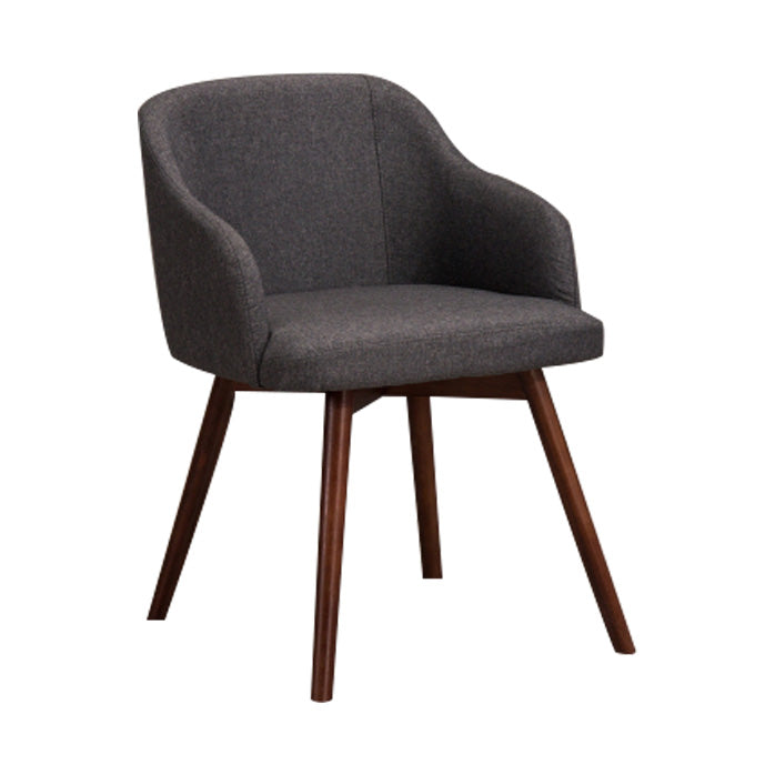 Scandinavian Beech Solid Back Arm Chair Fabric Dining Chair with Natural Legs