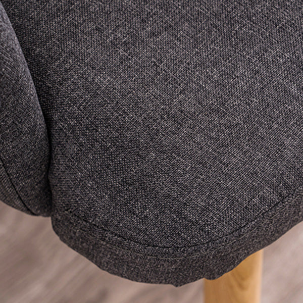 Scandinavian Beech Solid Back Arm Chair Fabric Dining Chair with Natural Legs
