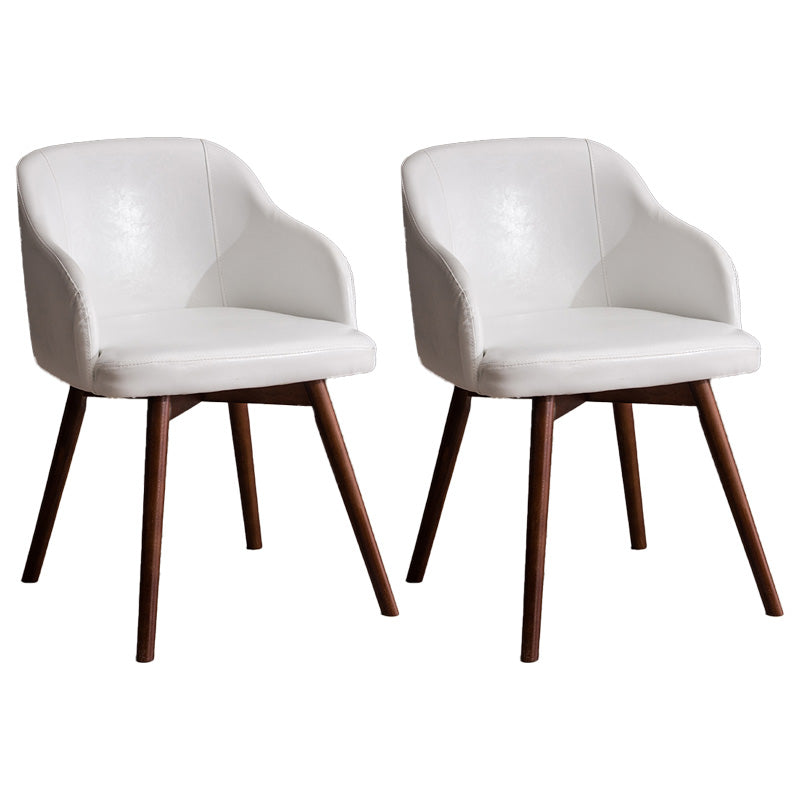 Scandinavian Beech Solid Back Arm Chair Fabric Dining Chair with Natural Legs
