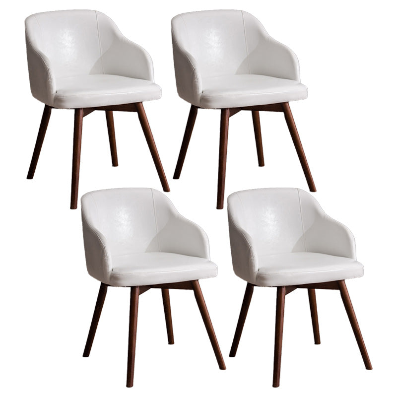 Scandinavian Beech Solid Back Arm Chair Fabric Dining Chair with Natural Legs