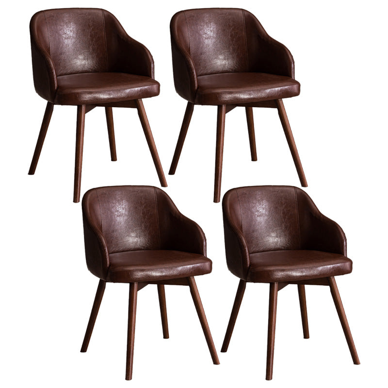 Scandinavian Beech Solid Back Arm Chair Fabric Dining Chair with Natural Legs