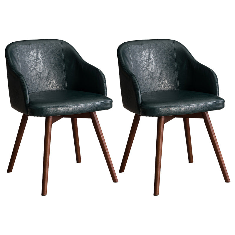 Scandinavian Beech Solid Back Arm Chair Fabric Dining Chair with Natural Legs