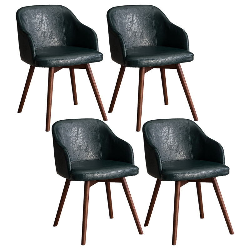 Scandinavian Beech Solid Back Arm Chair Fabric Dining Chair with Natural Legs