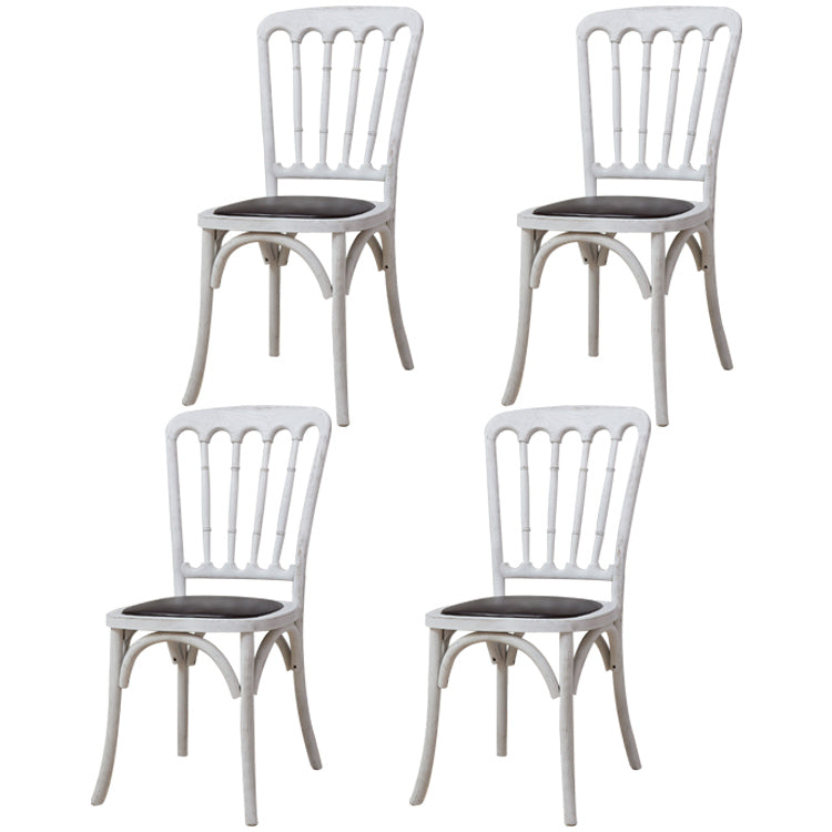 Wood Farmhouse Restaurant Side Chair Slat Back Vintage Tone Dining Chair