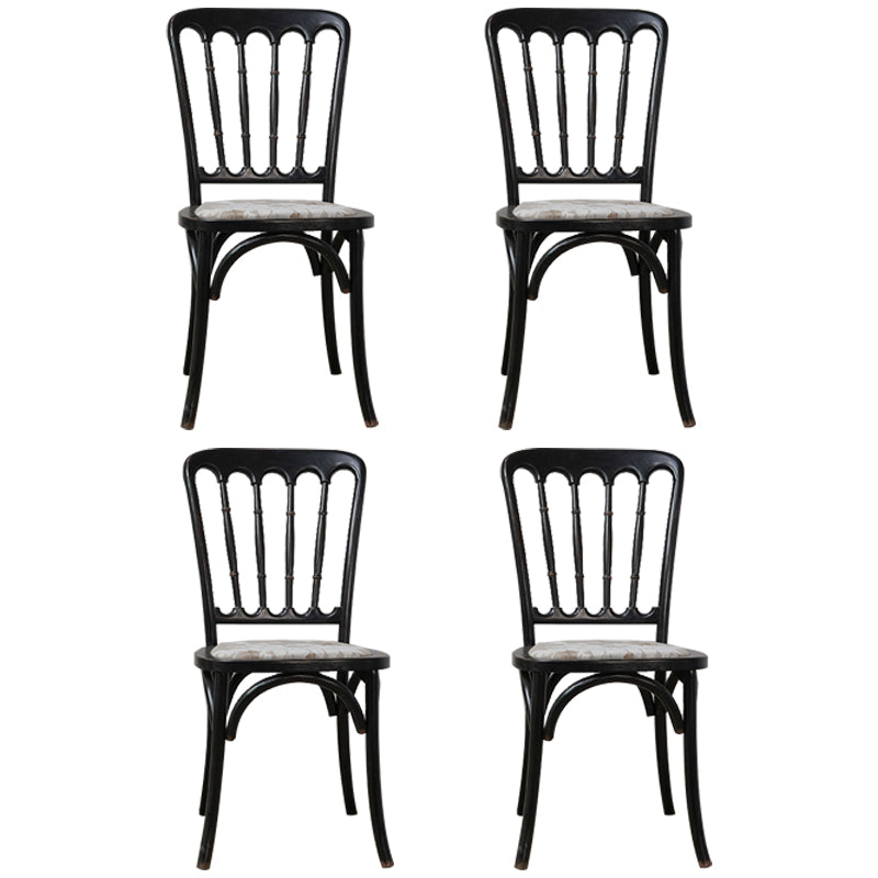 Wood Farmhouse Restaurant Side Chair Slat Back Vintage Tone Dining Chair