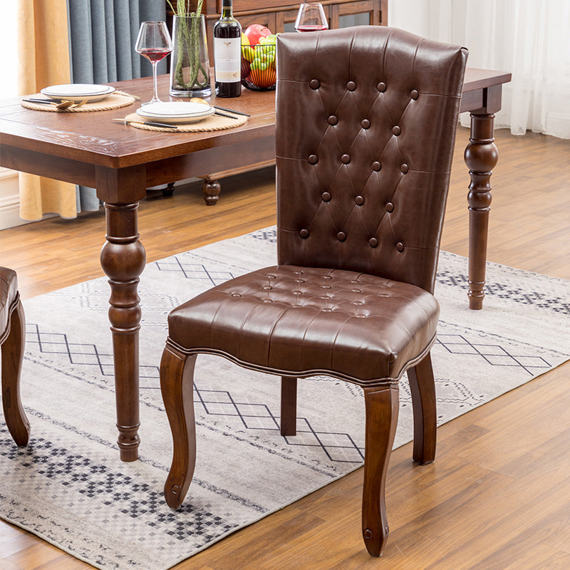 Chaise d'appoint de salle à manger traditionnelle en bois, avec coussin de couleur, chaise Parsons pour la maison