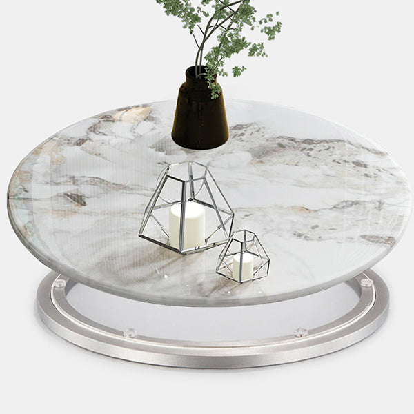 Moderne ronde eettafel gesinterde stenen eettafel met voetstuktafel