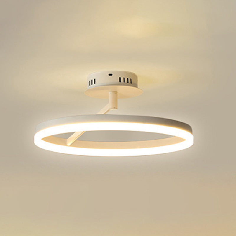 1-Light Circle Semi Flush Mount Acrylic Modern Style Semi Flush Mounted Ceiling Led Lights