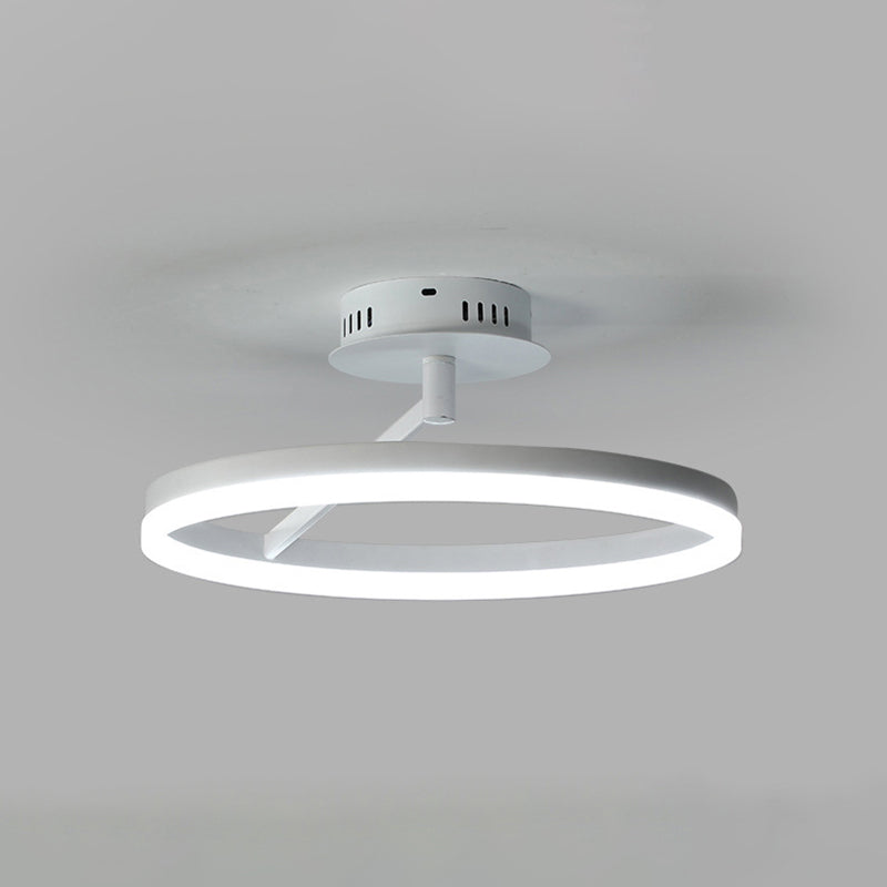 1-Light Circle Semi Flush Mount Acrylic Modern Style Semi Flush Mounted Ceiling Led Lights