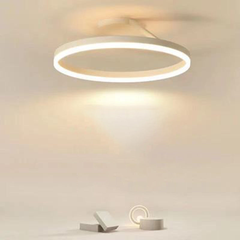 1-Light Circle Semi Flush Mount Acrylic Modern Style Semi Flush Mounted Ceiling Led Lights