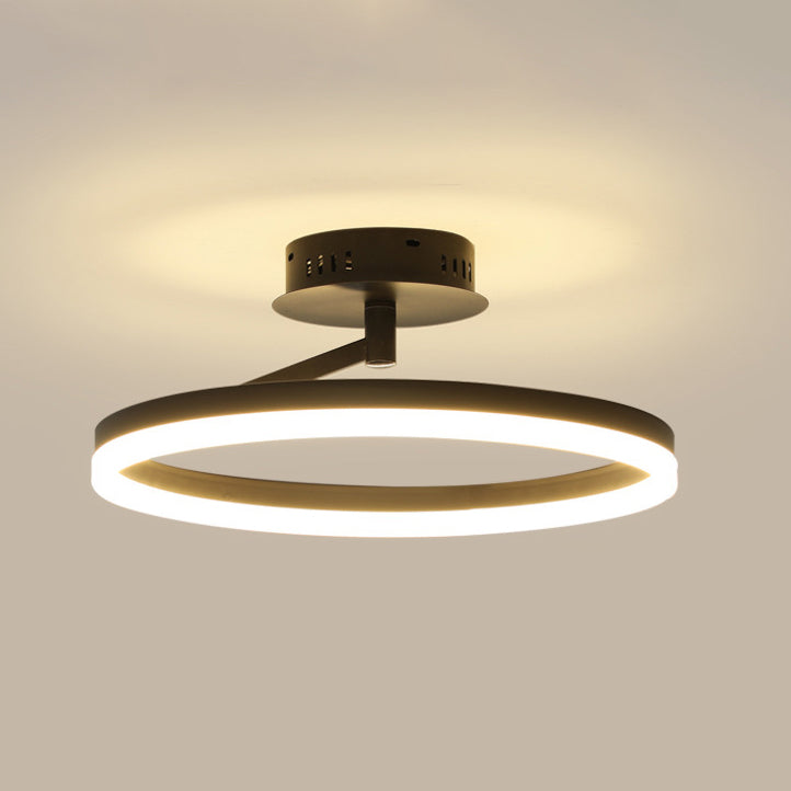 1-Light Circle Semi Flush Mount Acrylic Modern Style Semi Flush Mounted Ceiling Led Lights