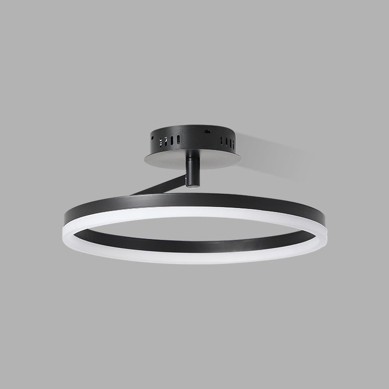 1-Light Circle Semi Flush Mount Acrylic Modern Style Semi Flush Mounted Ceiling Led Lights