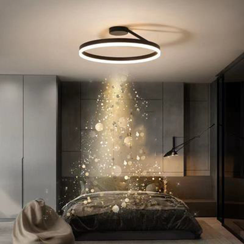 1-Light Circle Semi Flush Mount Acrylic Modern Style Semi Flush Mounted Ceiling Led Lights