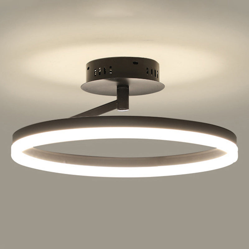 1-Light Circle Semi Flush Mount Acrylic Modern Style Semi Flush Mounted Ceiling Led Lights
