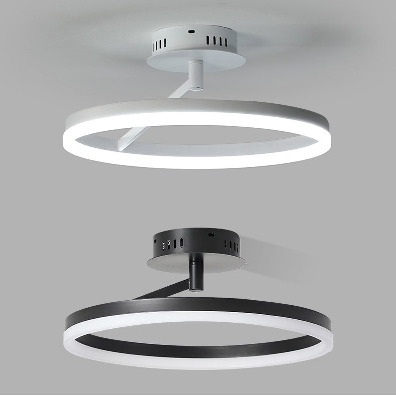 1-Light Circle Semi Flush Mount Acrylic Modern Style Semi Flush Mounted Ceiling Led Lights