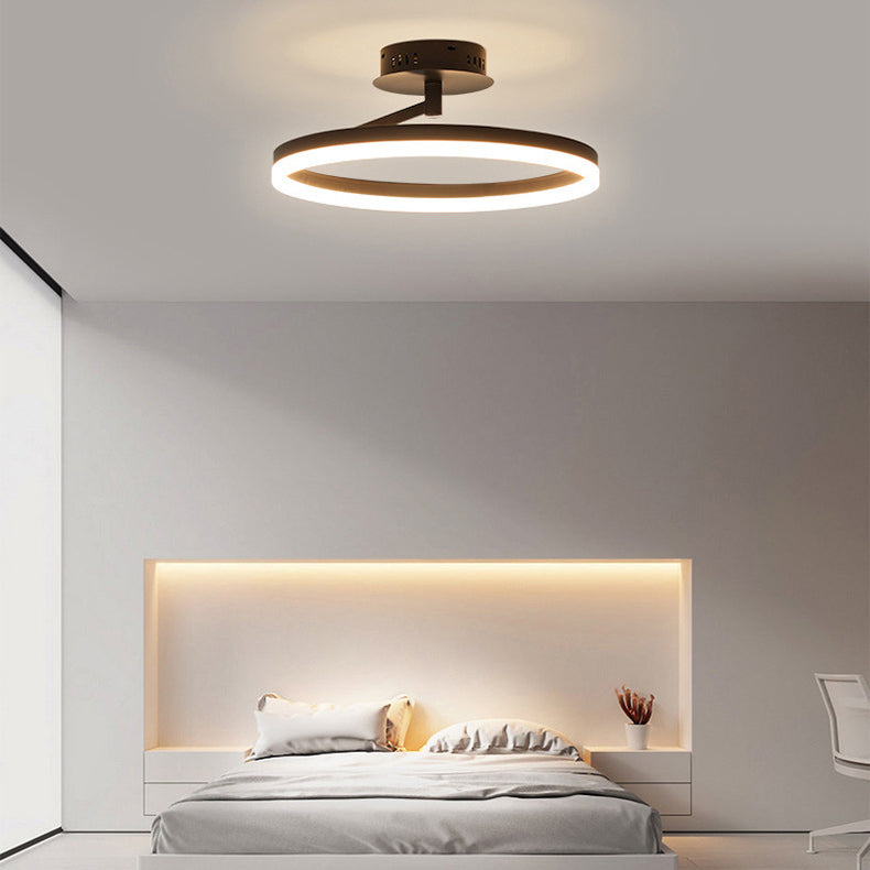 1-Light Circle Semi Flush Mount Acrylic Modern Style Semi Flush Mounted Ceiling Led Lights