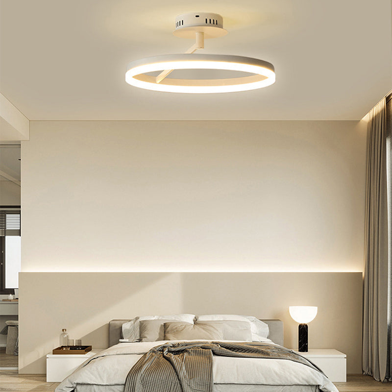 1-Light Circle Semi Flush Mount Acrylic Modern Style Semi Flush Mounted Ceiling Led Lights