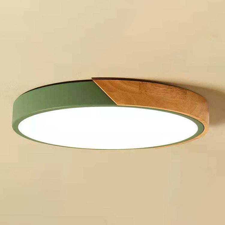 Metal Round Shade Flush Mount Llight Nordic Macarons Style1 Head Flush Mount