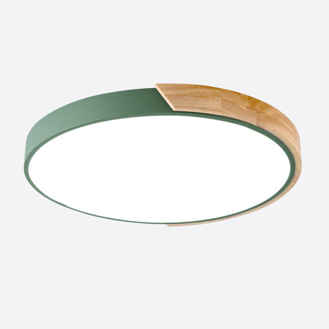 Metal Round Shade Flush Mount Llight Nordic Macarons Style1 Head Flush Mount