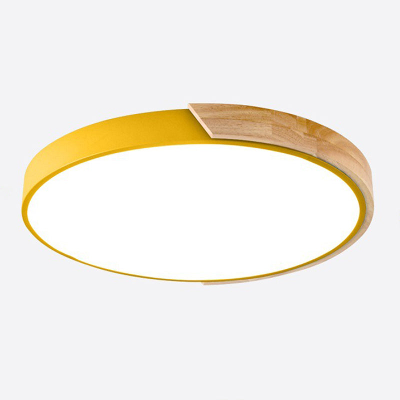Metal Round Shade Flush Mount Llight Nordic Macarons Style1 Head Flush Mount