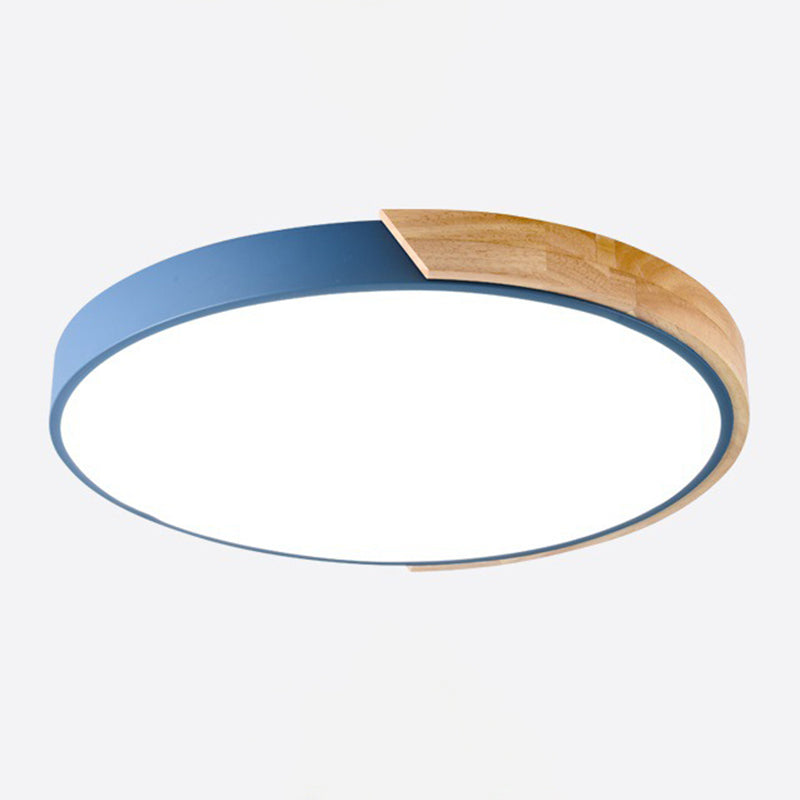 Metal Round Shade Flush Mount Llight Nordic Macarons Style1 Head Flush Mount