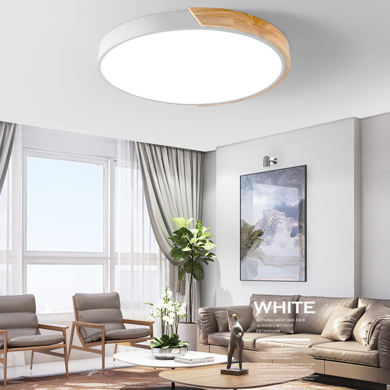 Metal Round Shade Flush Mount Llight Nordic Macarons Style1 Head Flush Mount