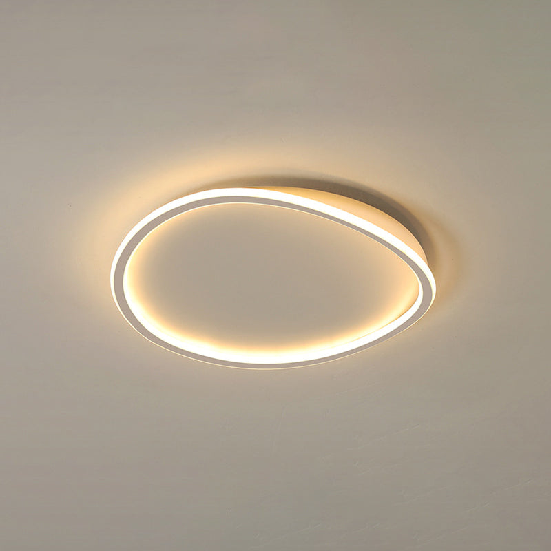 Plafonnier géométrique en aluminium encastré en acrylique blanc LED pour chambre à coucher moderne et minimaliste
