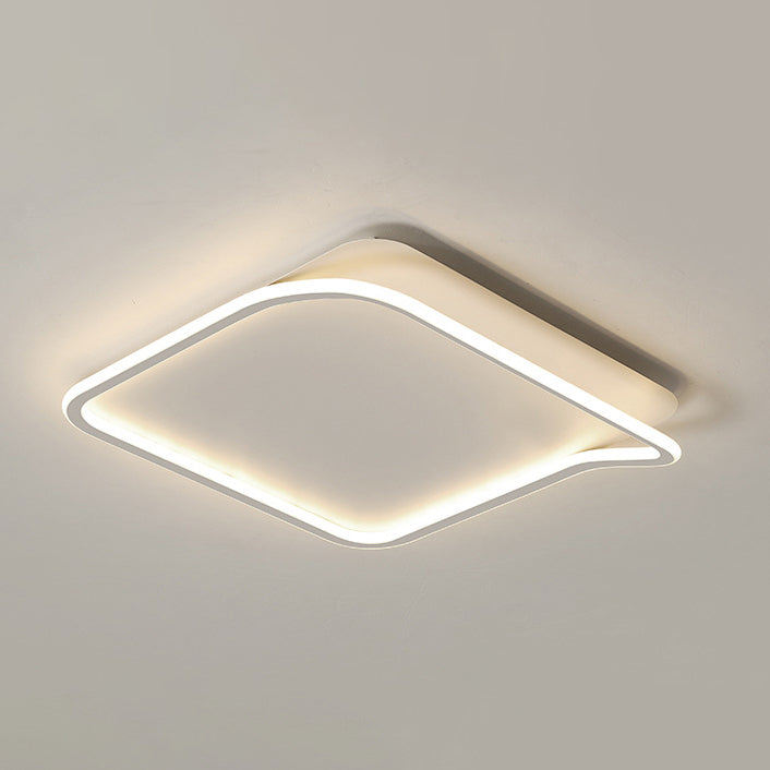 Plafonnier géométrique en aluminium encastré en acrylique blanc LED pour chambre à coucher moderne et minimaliste
