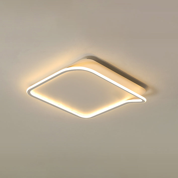 Plafonnier géométrique en aluminium encastré en acrylique blanc LED pour chambre à coucher moderne et minimaliste