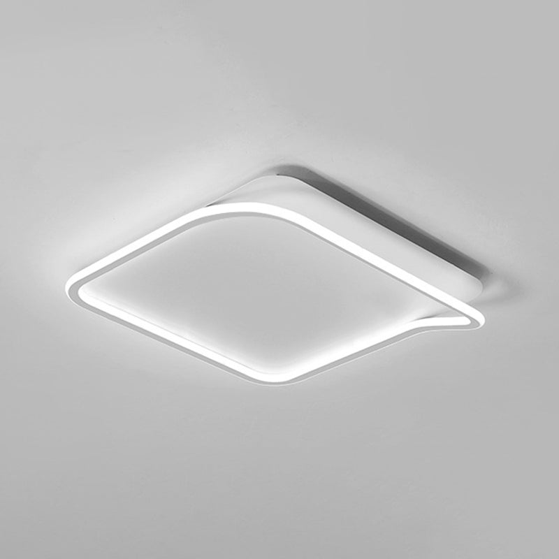 Plafonnier géométrique en aluminium encastré en acrylique blanc LED pour chambre à coucher moderne et minimaliste