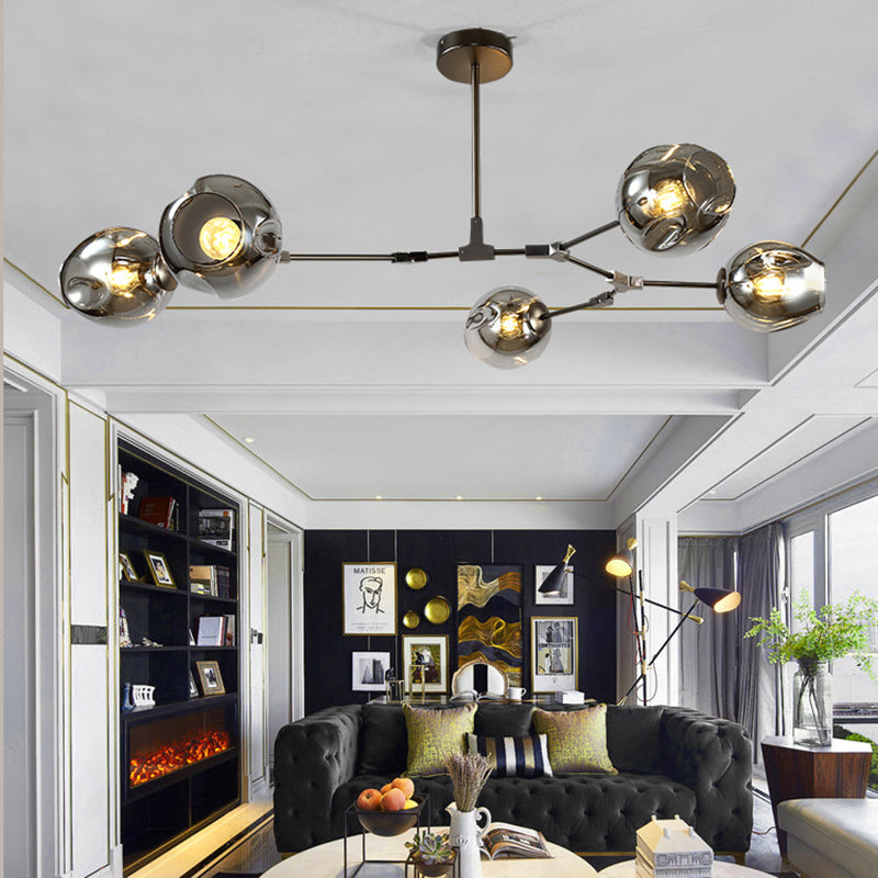 Modern Style 3/5 Light Chandelier Light Branching Style Glass Shade Ceiling Light