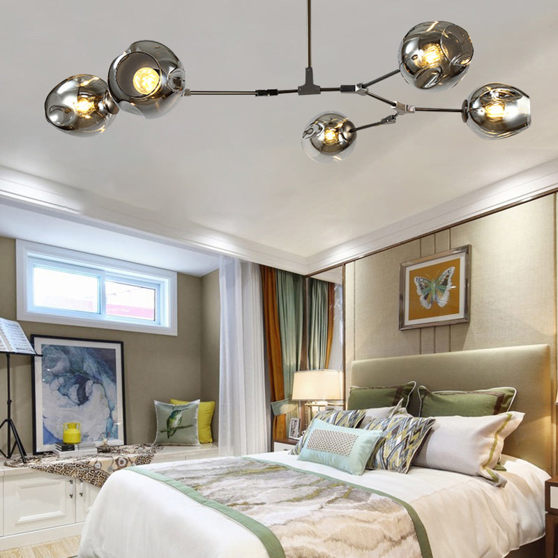 Modern Style 3/5 Light Chandelier Light Branching Style Glass Shade Ceiling Light