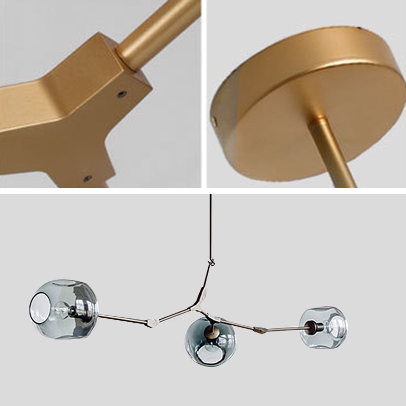 Modern Style 3/5 Light Chandelier Light Branching Style Glass Shade Ceiling Light