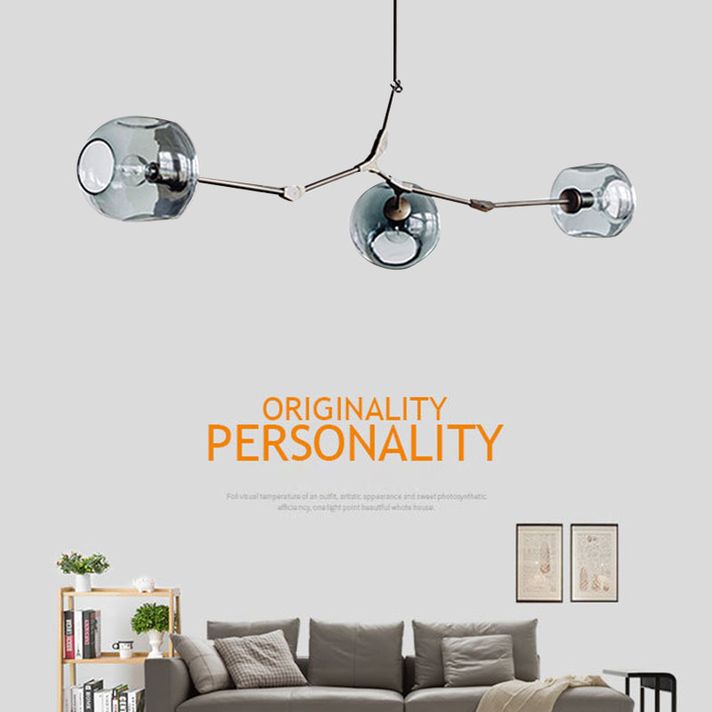 Modern Style 3/5 Light Chandelier Light Branching Style Glass Shade Ceiling Light