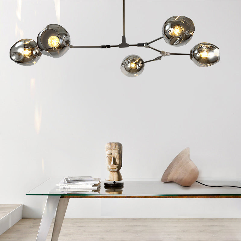 Modern Style 3/5 Light Chandelier Light Branching Style Glass Shade Ceiling Light