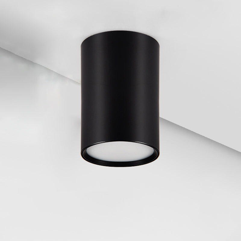 Zwarte 1-lichts plafondinbouwlamp Moderne stijl cilinder aluminium inbouwlamp