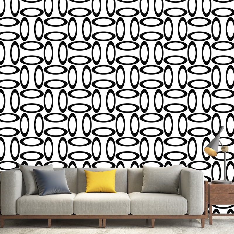 Soft Color Geometry Pattern Mural Environment Friendly Wall Covering for Living Room