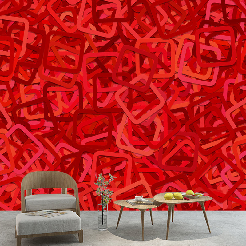 Geometry Pattern Mural Environment Friendly Wall Covering for Dining Room