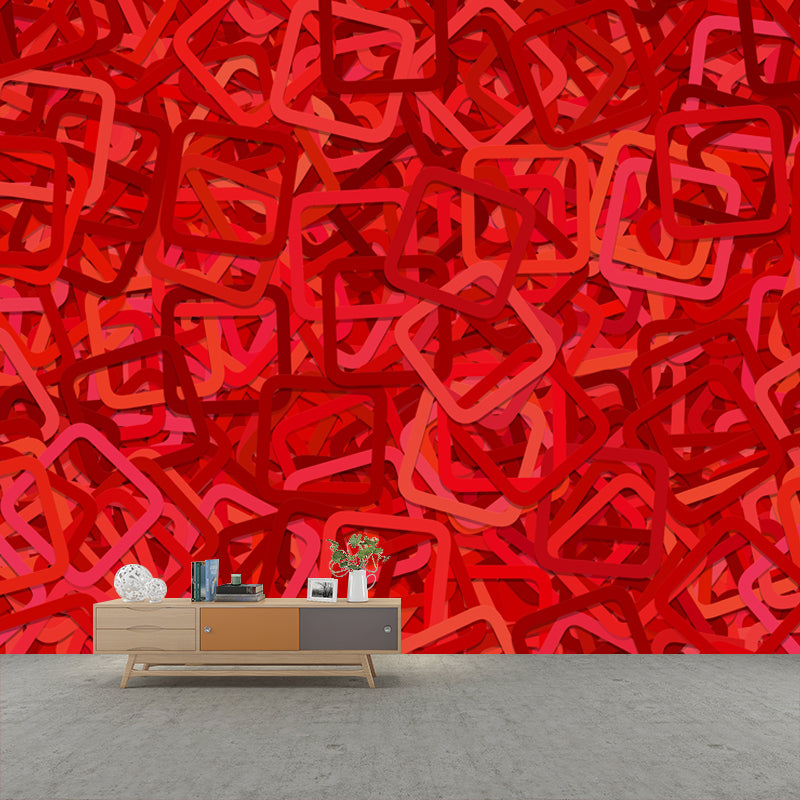 Geometry Pattern Mural Environment Friendly Wall Covering for Dining Room