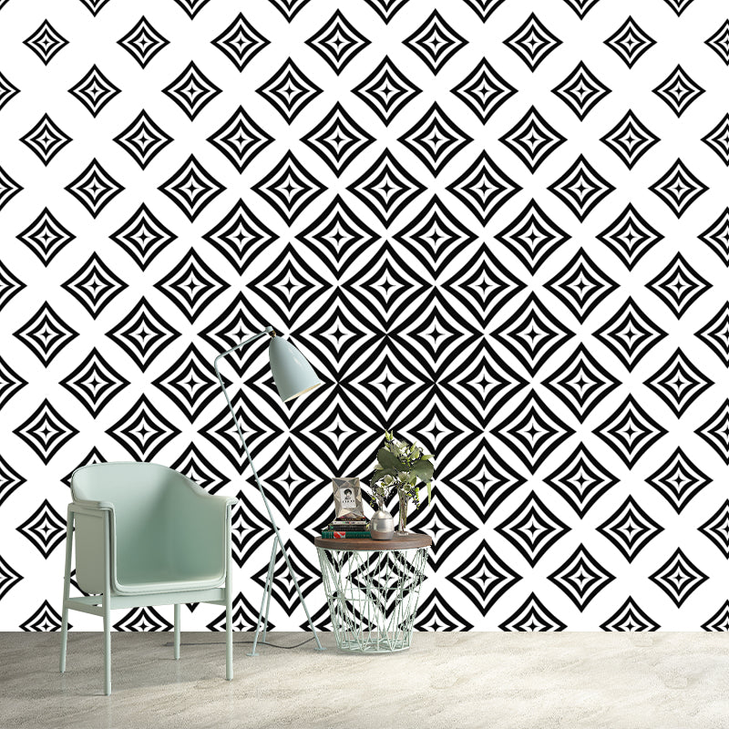 Geometry Pattern Mural Environment Friendly Wall Covering for Dining Room