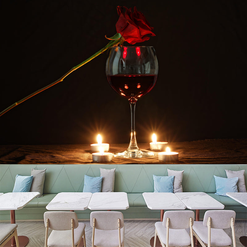 Commercial Use Wine Mural Contemporary Wallpaper Stain Resistant Wall Decor for Bar