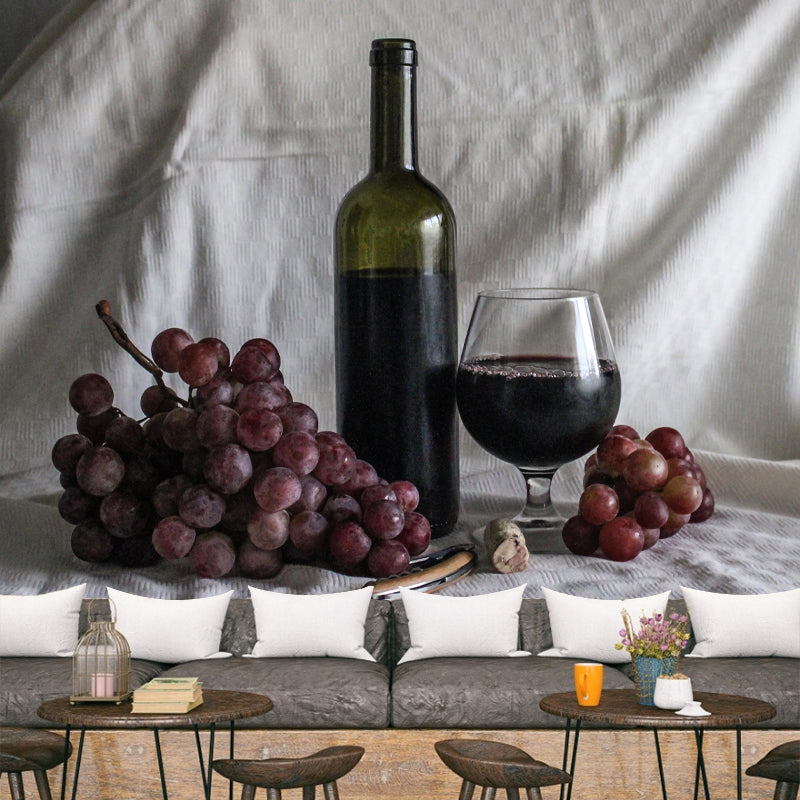 Customized Wine Mural Eco-friendly Wallpaper Moisture Resistant for Bar